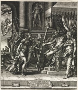 Apelles gyalázata, 1560. alkotó: Giorgio Ghisi
