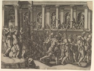 A rabok kigúnyolása, kb. 1540. alkotó: Giorgio Ghisi