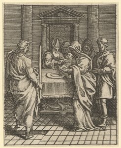 A Szomorú Szűz: A bemutató a templomban, a kilenc környező rekesz egyike..., 1575-re. alkotó: Giorgio Ghisi
