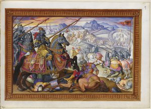 Adja hozzá az MS 33733 f.9 Szulejmánt és Bécs ostromától elűzött hadseregét alkotó: Giorgio Giulio (attr. to) Clovio