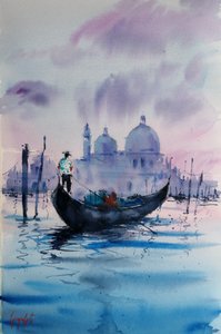 Alkonyati velencei gondola alkotó: Giorgio Gosti