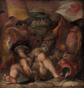 Colle val dElsa és San Gimignano allegóriája, 1563-1565 alkotó: Giorgio Vasari