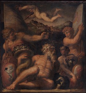 Cortona és Montepulciano allegóriája, 1563-1565 alkotó: Giorgio Vasari