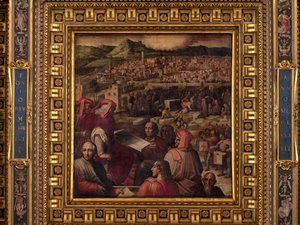 Arnolfo bemutatja Firenze bővítésének tervét alkotó: Giorgio Vasari