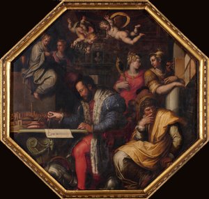 Cosimo tanulmányozza Siena bevételét, 1563-1565 alkotó: Giorgio Vasari