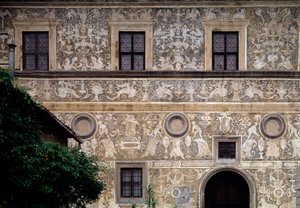 A Városi Művészeti Galéria (Palazzo Vitelli alla Cannoniera) homlokzata alkotó: Giorgio Vasari