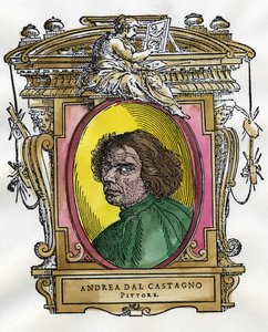 Andrea Del Castagno (kb. 1410 - 1457) festő portréja. Giorgio Vasari festők és szobrászok életrajzi gyűjteménye. alkotó: Giorgio Vasari