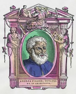 Andrea Pisano (1290-1349) olasz szobrász és építész portréja. Giorgio Vasari „" A legkiválóbb festők, szobrászok és építészek élete" (Le Vite de