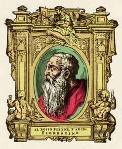 Giovanni Battista di Jacopo (Rosso Fiorentino) festő (1495-1540) portréja. Tagja volt az Ecole de Fontainebleau-nak. A "" A legkiválóbb festők, szobrászok és építészek élete" (Le Vite de