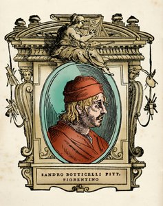 Sandro Botticelli (1445-1510) festő portréja (Alessandro di Mariano di Vanni Filipepi) Giorgio Vasari metszet a legkiválóbb szobrászok és építészek életéből. alkotó: Giorgio Vasari