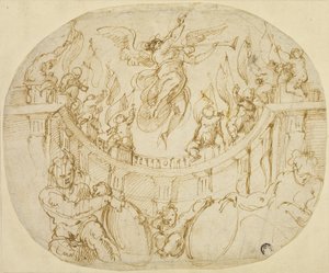 Tanulmány a két firenzei Quartieri allegóriájához alkotó: Giorgio Vasari