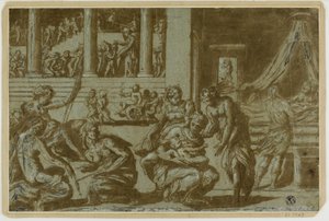 Tanulmány a születés allegóriájához alkotó: Giorgio Vasari