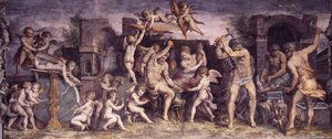 A vulkáni kovácsműhely, 1556-1557 alkotó: Giorgio Vasari