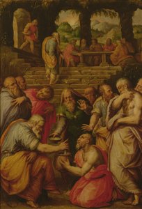 Elizeus próféta csodái (olaj a panelen) alkotó: Giorgio Vasari