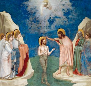 Krisztus keresztsége, részlet Krisztus életéből és szenvedéséből, Giotto alkotó: Giotto (c.1266 1337)