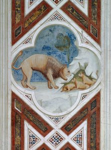 Festett csempe, Jézus Krisztus feltámadásának jelképe, Részlet freskókból, Giotto alkotó: Giotto (c.1266 1337)
