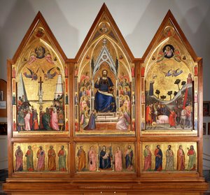 Stefaneschi Triptichon, eleje, 1320 körül, Giotto (1267-1337), tempera panelen, középső panel 178x89 cm alkotó: Giotto (c.1266 1337)