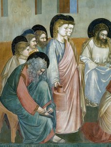 Lábmosás, Részlet Krisztus életéből és szenvedéséből, Giotto alkotó: Giotto (c.1266 1337)