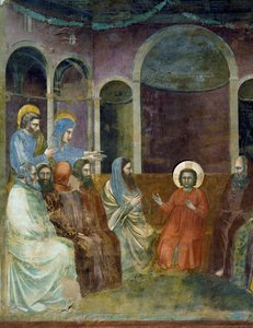 Jézus a templomban az orvosok között, részlet Krisztus életéből és szenvedéséből, Giotto alkotó: Giotto (c.1266 1337)