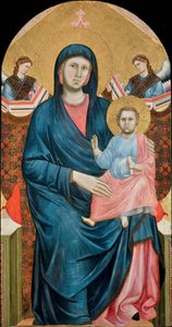 Giotto di Bondone (1266-1377) Madonna és a két angyallal trónoló gyermek. Tempera panelen, c. 1288, Santo Stefano Egyházmegyei Múzeum Firenzében alkotó: Giotto (c.1266 1337)