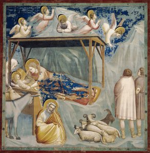 Giotto (1267-1337) születése, részlet Krisztus élete és szenvedése című freskóciklusból