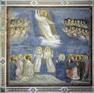 Krisztus mennybemenetele. Giotto di Bondone (1267-1337) freskója.