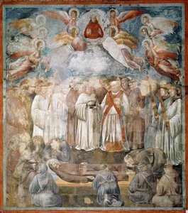 Assisi Szent Ferenc temetése és a stigmák ellenőrzése - Freskó alkotó: Giotto (c.1266 1337)