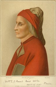 Dante Alighieri (c1265-1321), olasz költő (chromolitho) alkotó: Giotto di Bondone