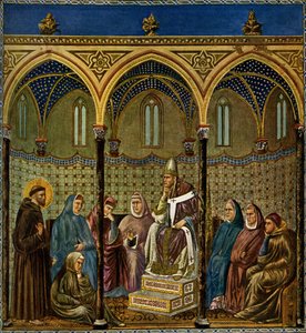 Assisi Szent Ferenc prédikál Honorius pápának III alkotó: Giotto di Bondone