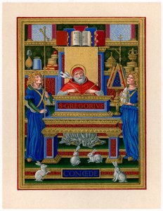 Nagy Szent Gergely ihletet kap a Szentlélektől, c1490