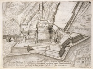 Hadrianus sírja, a "Cosmo Medici Duci florentinor" című, 1569-ben kiadott műből.