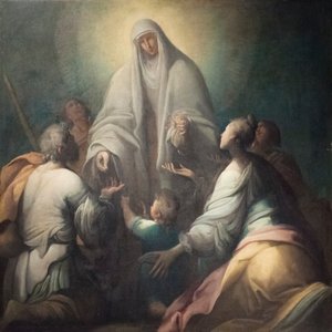 Madonna mandulát oszt alkotó: Giovanni (1575-1655) Donducci