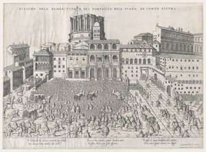 A római nagyság tükre: pápai áldás, 16. század vége, 16. század vége. alkotó: Giovanni Ambrogio Brambilla
