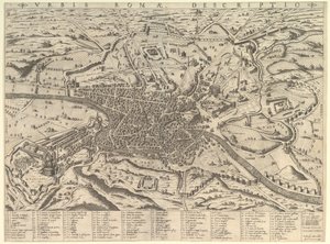 Modern Róma kilátása nyugatról, 1590