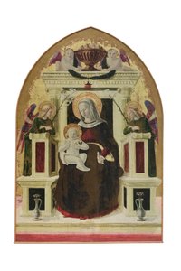 Madonna és gyermeke angyalokkal trónolva, 1455-60 körül (szuszpenzációs tábla) alkotó: Giovanni Angelo d