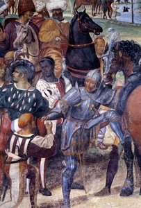 Hogyan jósolja Benedek a Monte Cassino pusztulását (Szent Benedek a Monte Cassino pusztulását) Részlet - Antonio Bazzi dit il Sodoma (1477 - 1549) kolostor freskója Nursie-i Szent Benedek (480 - 567) életét meséli el.