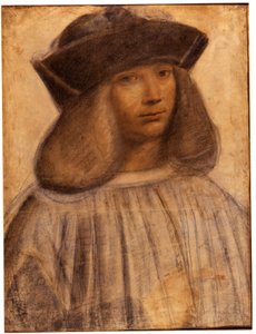 Francesco Melzi (1491-1570) olasz festő portréja, Leonard de Vinci tanítványa és társa (szerelmese) (rajz)