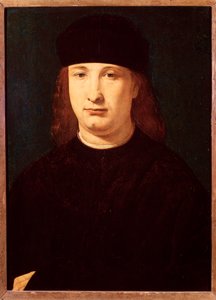 Girolamo Casio olasz költő portréja (olaj, fa, 1500-1520 körül) alkotó: Giovanni Antonio Boltraffio