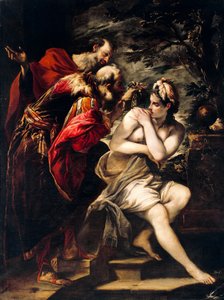 Susanna and Elders, Giovanni Antonio Burrini (1656-1727), olaj, vászon alkotó: Giovanni Antonio Burrini or Burino