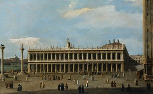 A könyvtár és a velencei Piazzetta a Dózse-palotából, alkotó: Giovanni Antonio Canal
