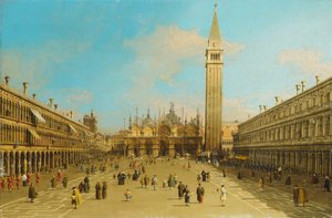 A velencei Piazza San Marco, keletre néz, alkotó: Giovanni Antonio Canal