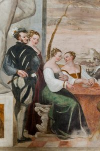 Kártyajáték, Főterem, 1570 körül (freskó)