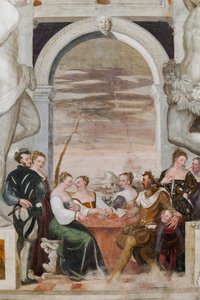 Kártyajáték, Főterem, 1570 körül (freskó)