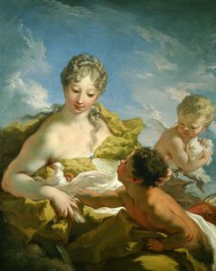 Vénusz és Ámor (olaj, vászon) alkotó: Giovanni Antonio Pellegrini