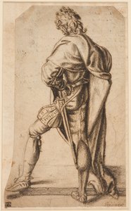 Egy férfi áll, hátulról nézve alkotó: Giovanni Antonio Pordenone