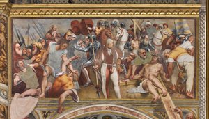 Középfolyosó, első déli szakasz, Krisztus a keresztre szegezve, a Pordenone alkotó: Giovanni Antonio Pordenone