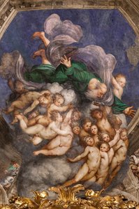 Isten, mint Teremtő az angyalok között, 1529 körül (freskó) alkotó: Giovanni Antonio Pordenone