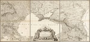 1774-es térkép a Fekete-tengerről a Török és az Orosz Birodalom szomszédos részeivel. alkotó: Giovanni Antonio Rizzi-Zannoni
