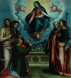 A Szentgyörgyi Szűzanya SS. Tamás, Keresztelő János, Lajos, Gualberto János és József (olaj, vászon)