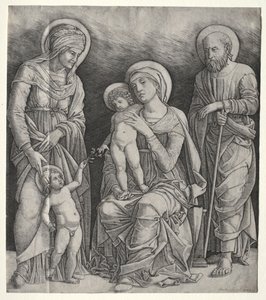 Szent Család Szent Erzsébettel és a csecsemő Keresztelő Szent Jánossal alkotó: Giovanni Antonio da Brescia